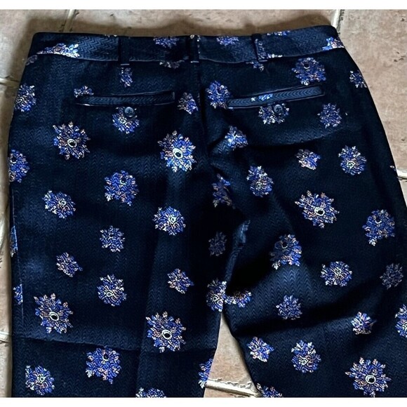 Club Monaco Womens Medallion Navy Kelly Pants silk wool blend. Sz 6 0012251 - Picture 8 of 9